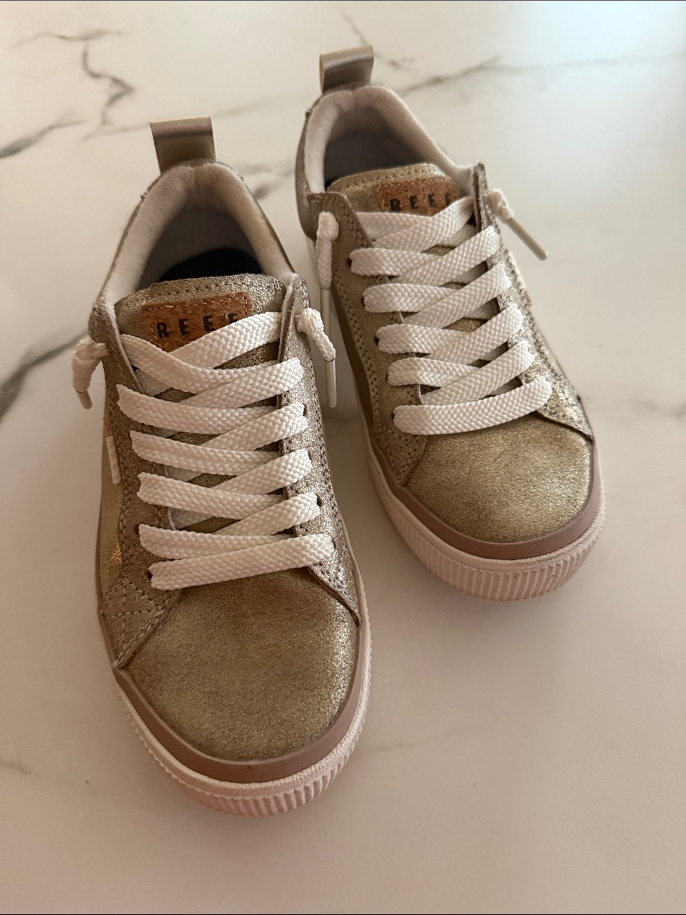 Reef Metallic Gold Sneakers with White Laces